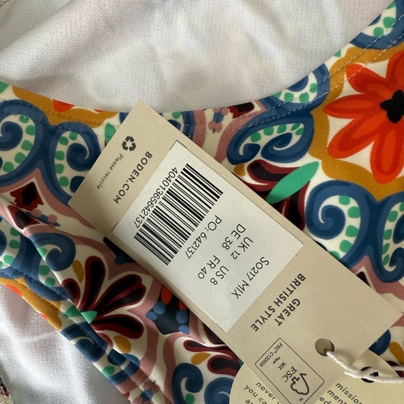 Boden Merano Bikini Swimsuit Halter Deep V Top Bottom Swim Women US 8 NEW 713 - Picture 4 of 4